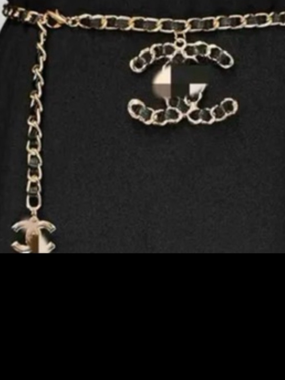 Gold-Tone Chain Necklace with Interlocking Double Charm